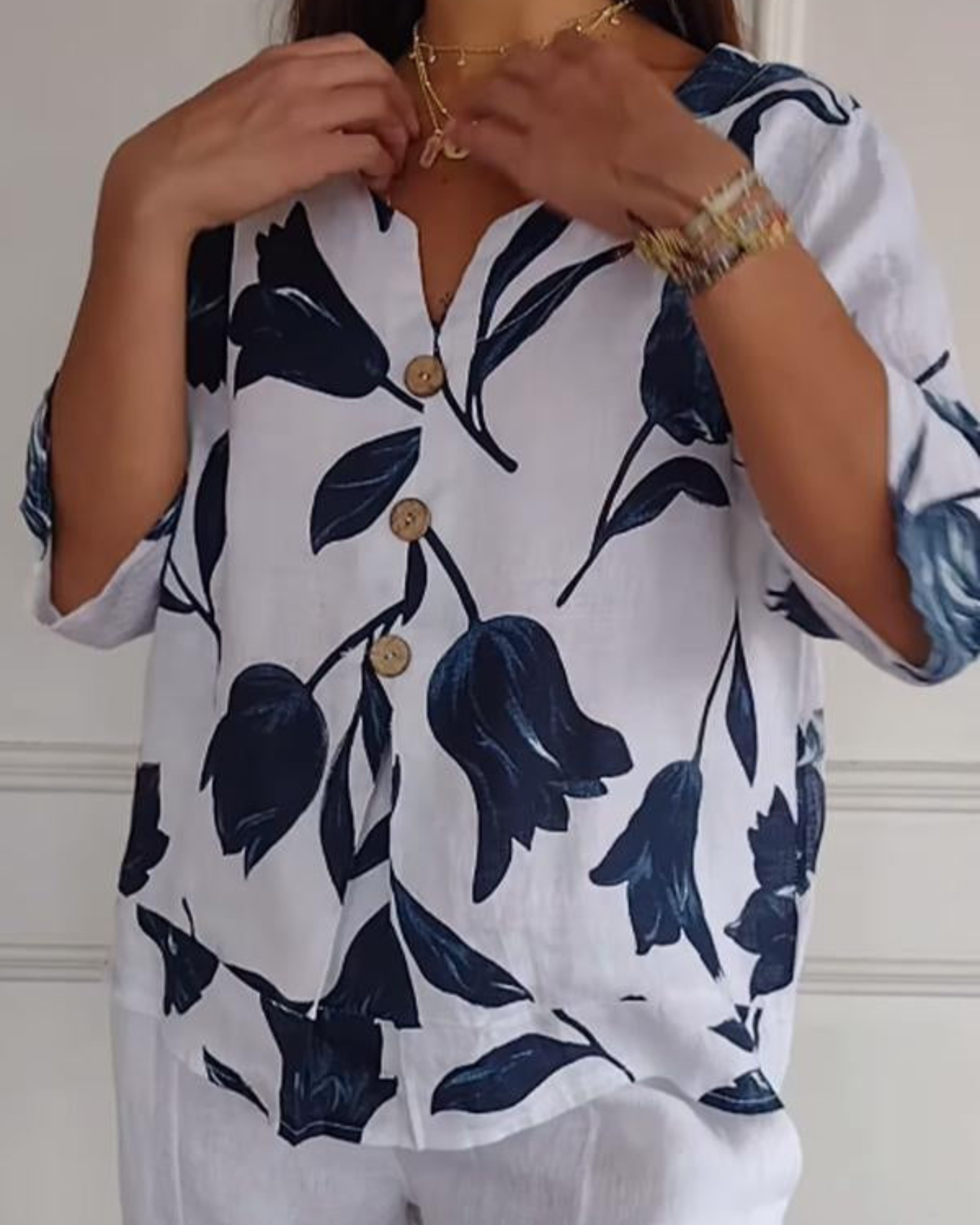 Elisa | Luźna Koszula Kwiatowa