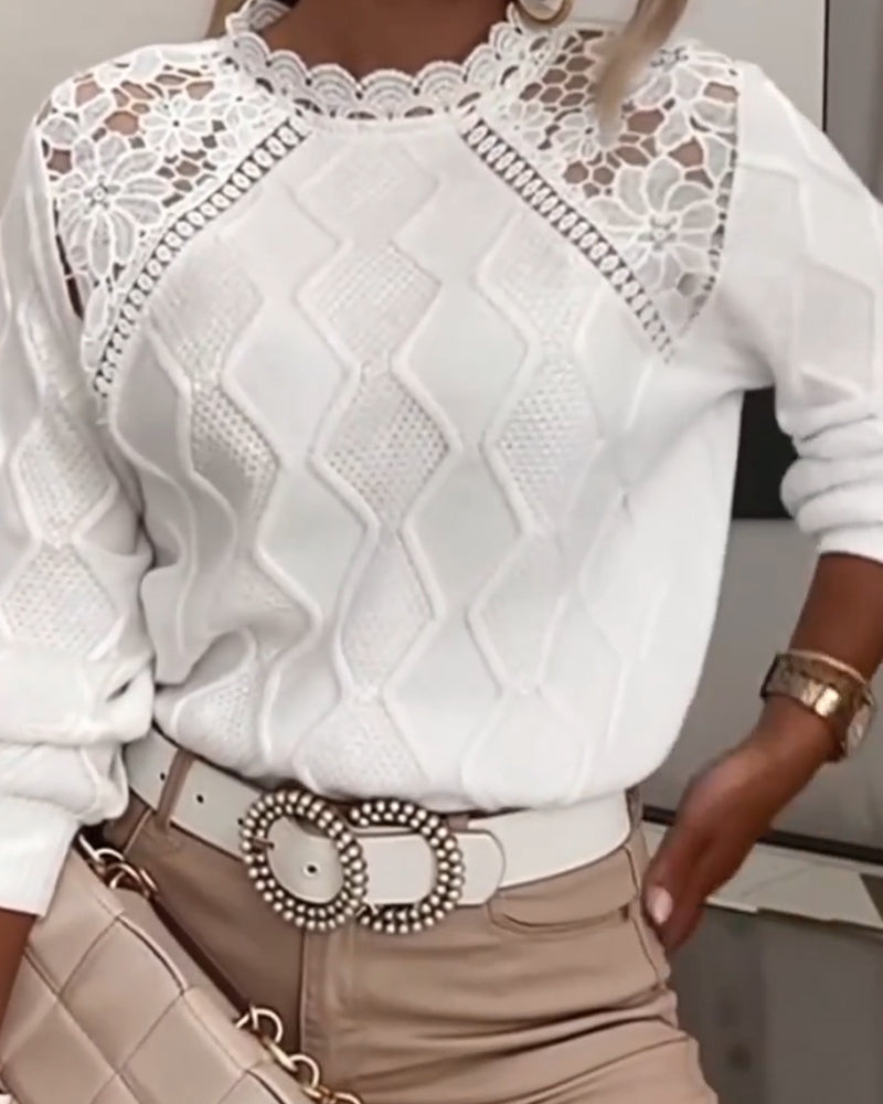 Alina | Sweter Koronkowy Patchwork