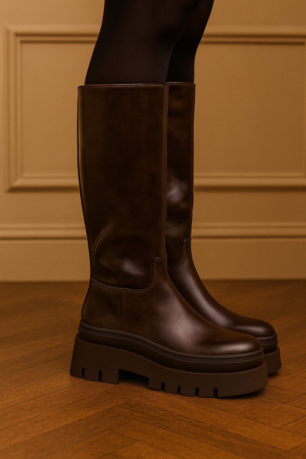 Iria | Brązowe Wysokie Kozaki