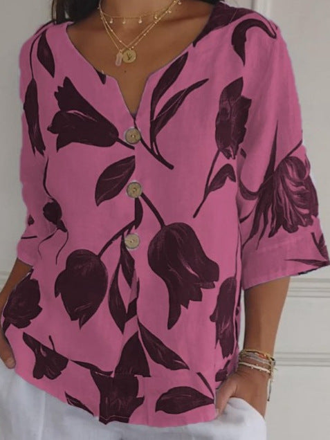 Elisa | Luźna Koszula Kwiatowa